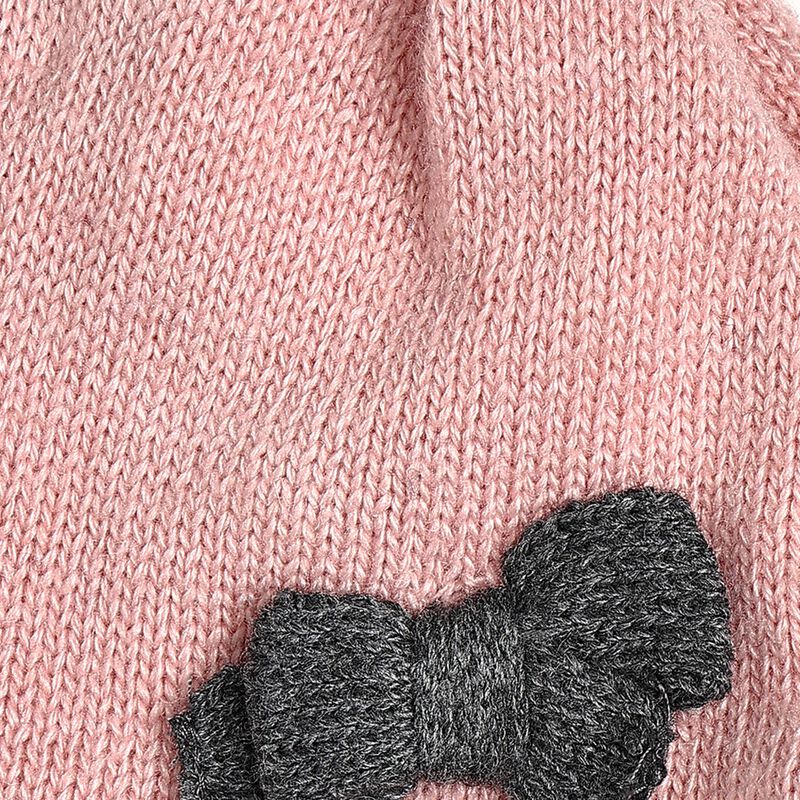 Girls Medium Pink Cap with Scarf image number null